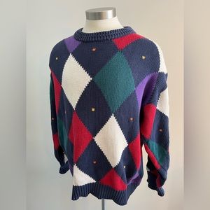Vintage Boston Traders 1980s men’s sweater diamonds adult medium